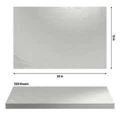 Silver Tissue Paper 15 In. x 20 In. | 120 Sheets