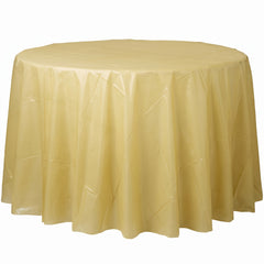 Gold Flannel Backed Round Table Cover - 84"