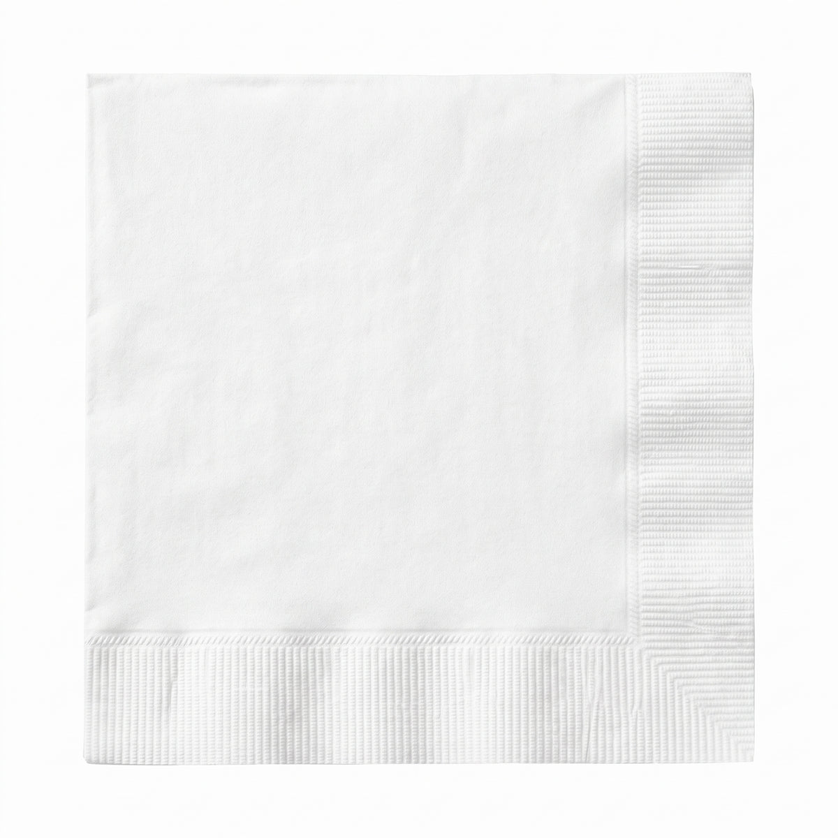Classic White Beverage Napkins - Solid Color - 5 In. X 5 In.