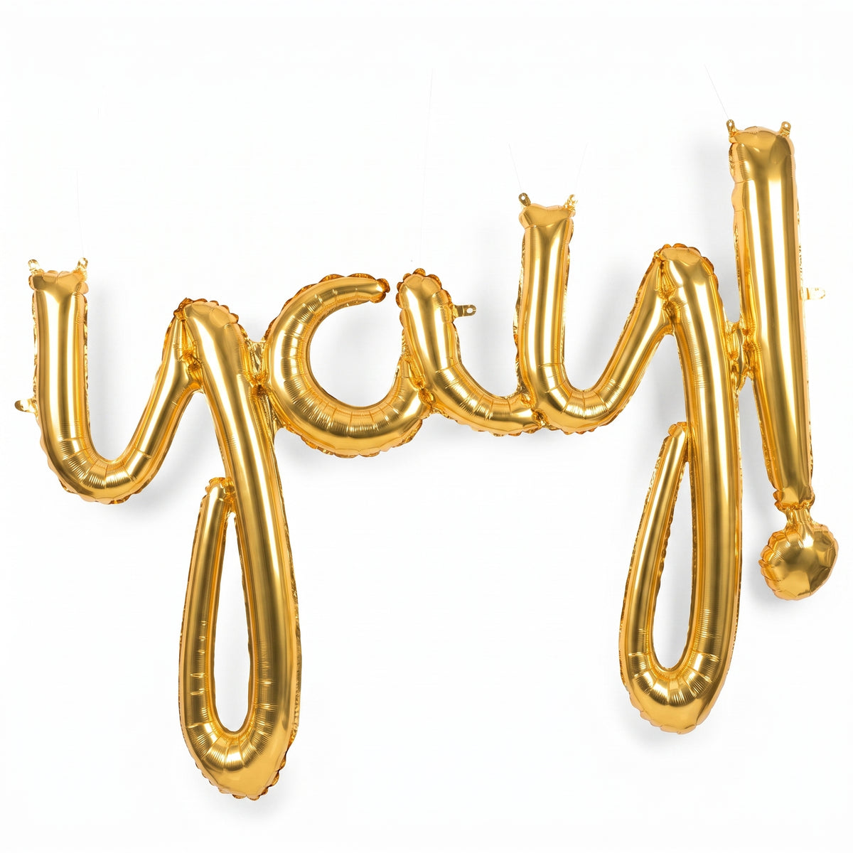 Gold "Yay" Script Foil Balloon