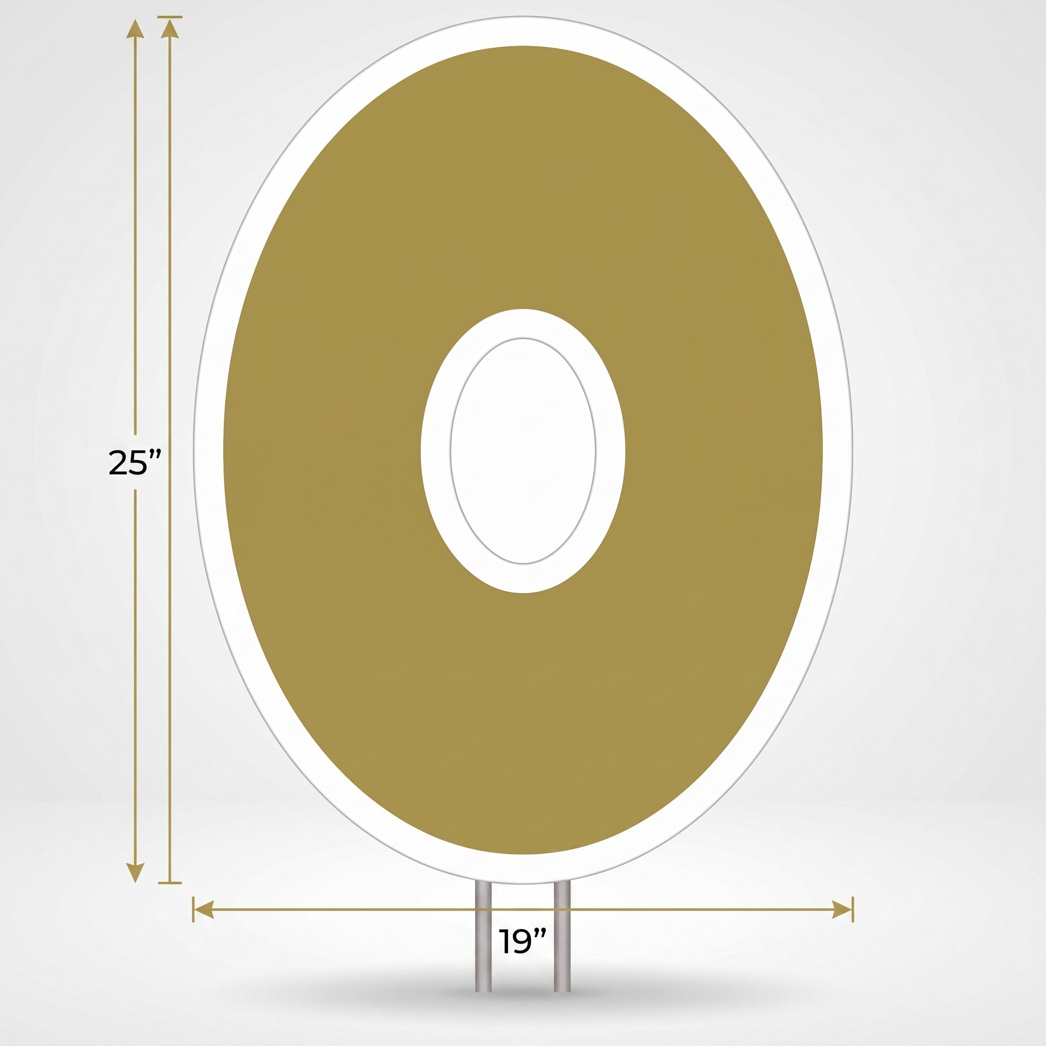 Gold Number 0 Yard Sign for Celebrations
