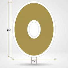 Gold Number 0 Yard Sign for Celebrations