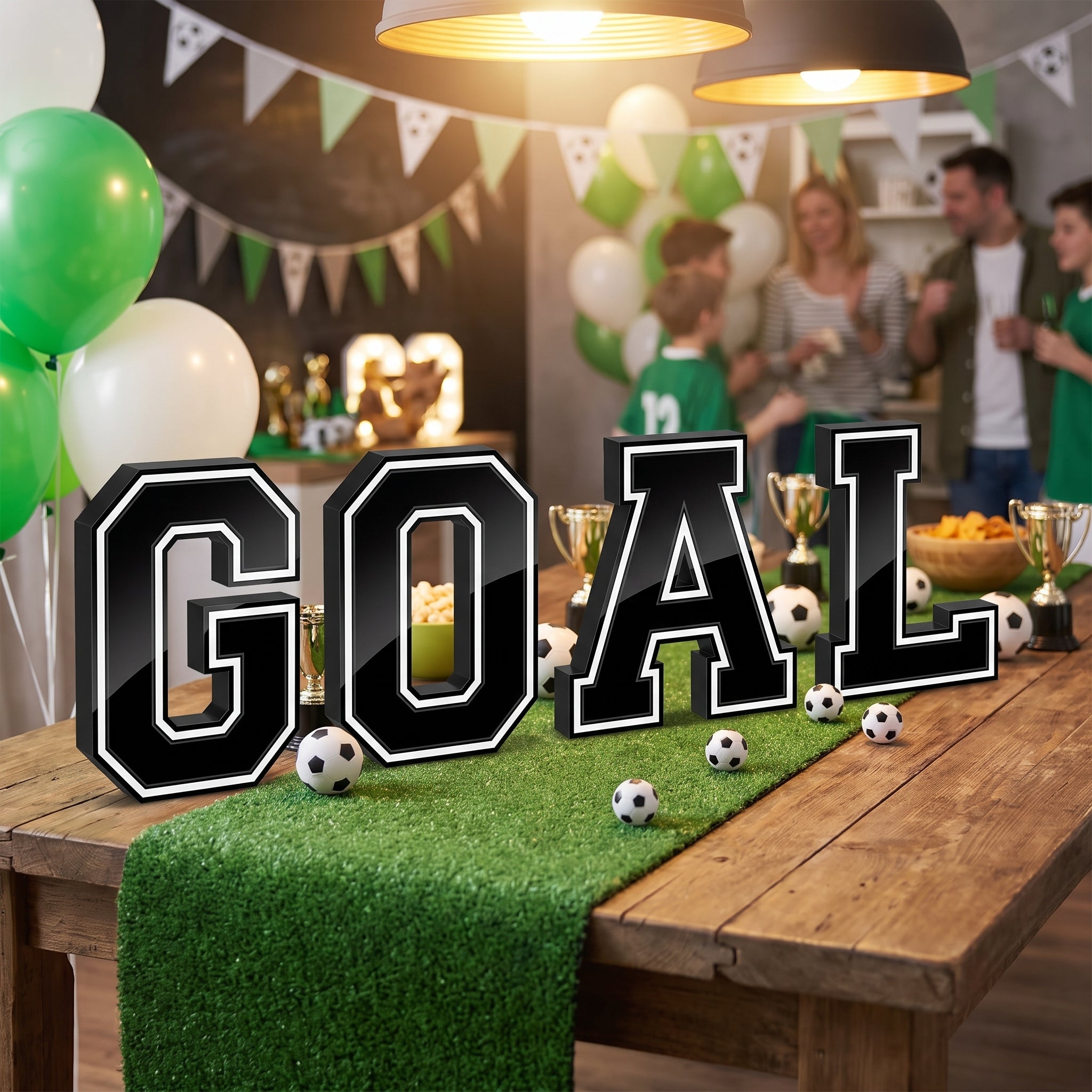 Soccer "GOAL" Centerpiece Board - 4 Pack