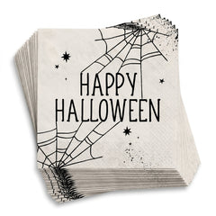 "Happy Halloween" Spider Web Luncheon Napkins - 6.5 In. x 6.5 In. - 40 Pack