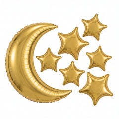 Gold Moon & Stars Foil Balloon Set