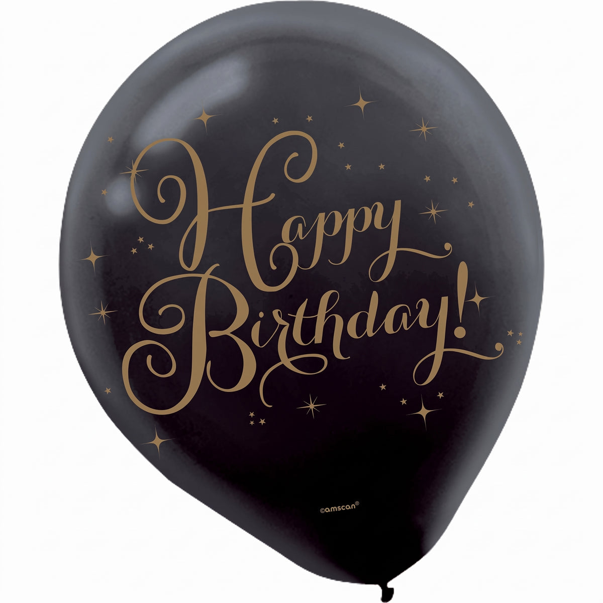 Gold Birthday Printed Latex Balloons