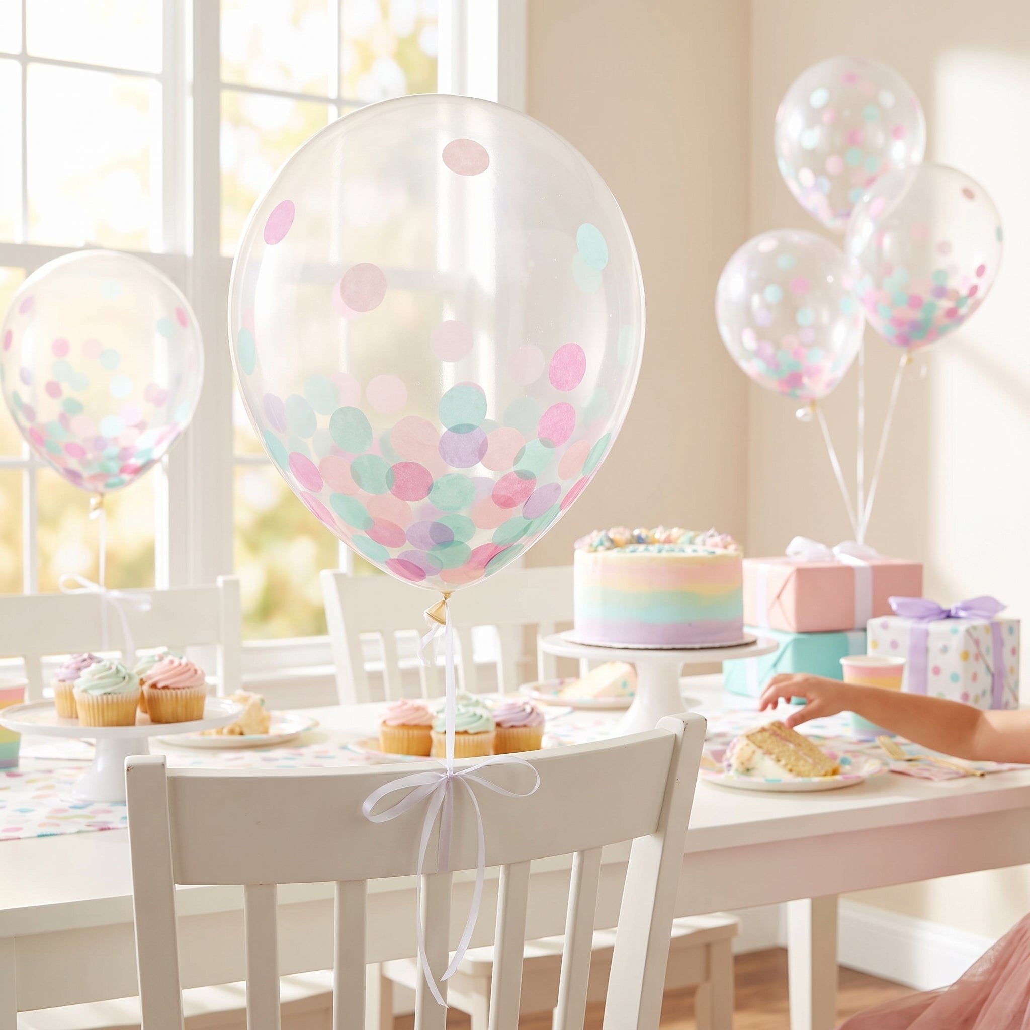 Lavender, Pink & Turquoise Confetti Balloons - 12", 6-Pack