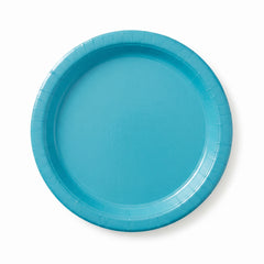 Caribbean Blue Round Paper Plates - 8.5" | 50 Count