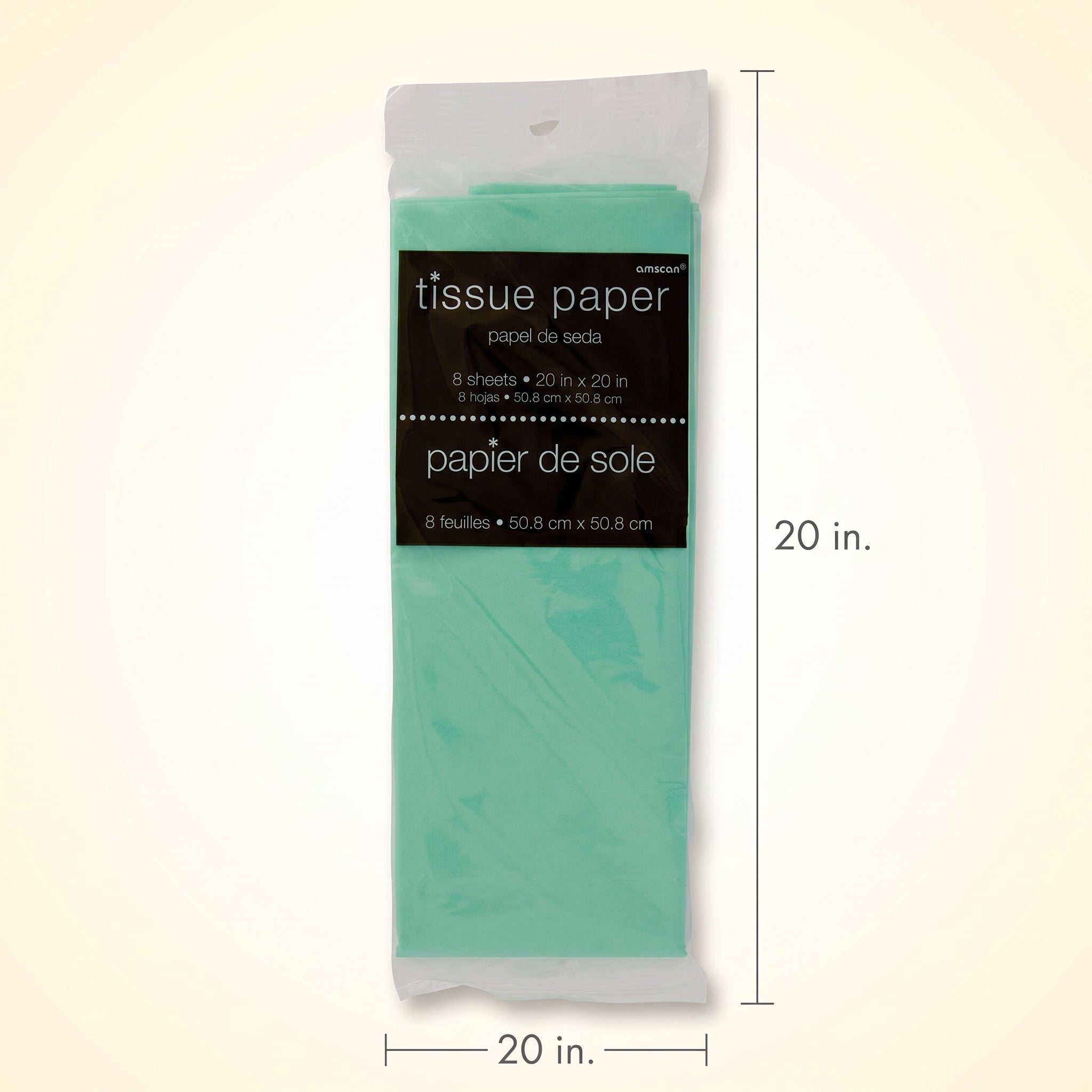 Festive Green Tissue Paper - 8 Sheets