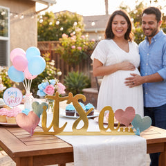 "It's a..." Gold Table Centerpiece for Gender Reveal, 14-Inch