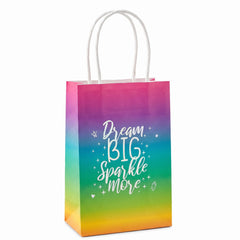 Dream Big Sparkle More Kraft Gift Bags, 12-inch, 8-Pack