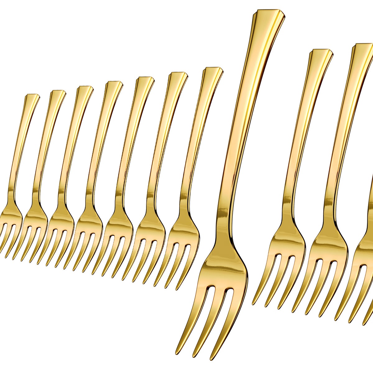 Exquisite Classic Gold Plastic Tasting Forks 100 Count