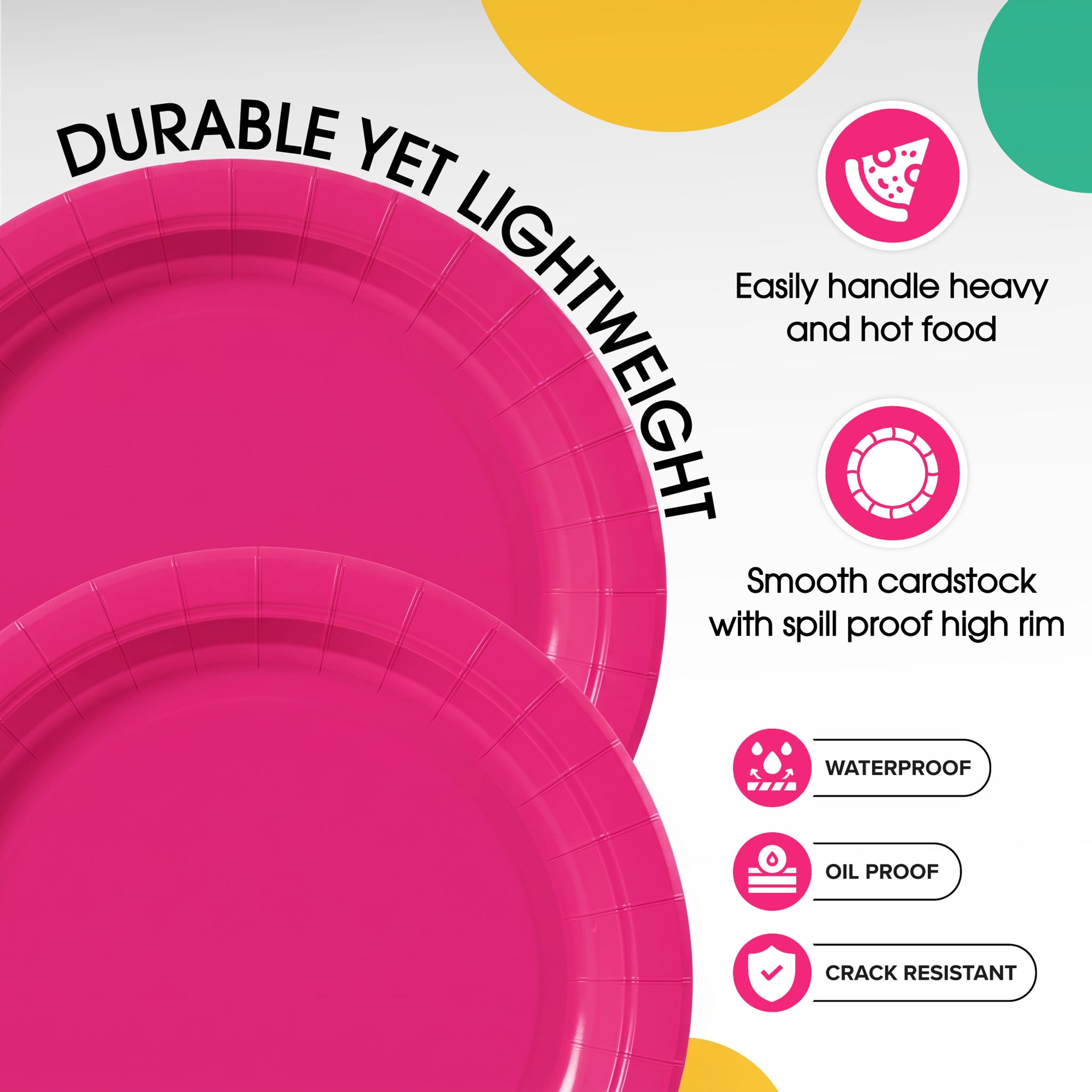 7 in. Cerise Paper Plates | Case of 1000