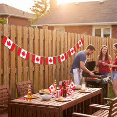 Canada Day 12FT Banner with 8 Canadian Flags