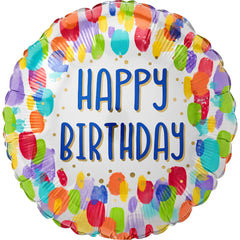 Colorful Dots Happy Birthday Foil Balloon