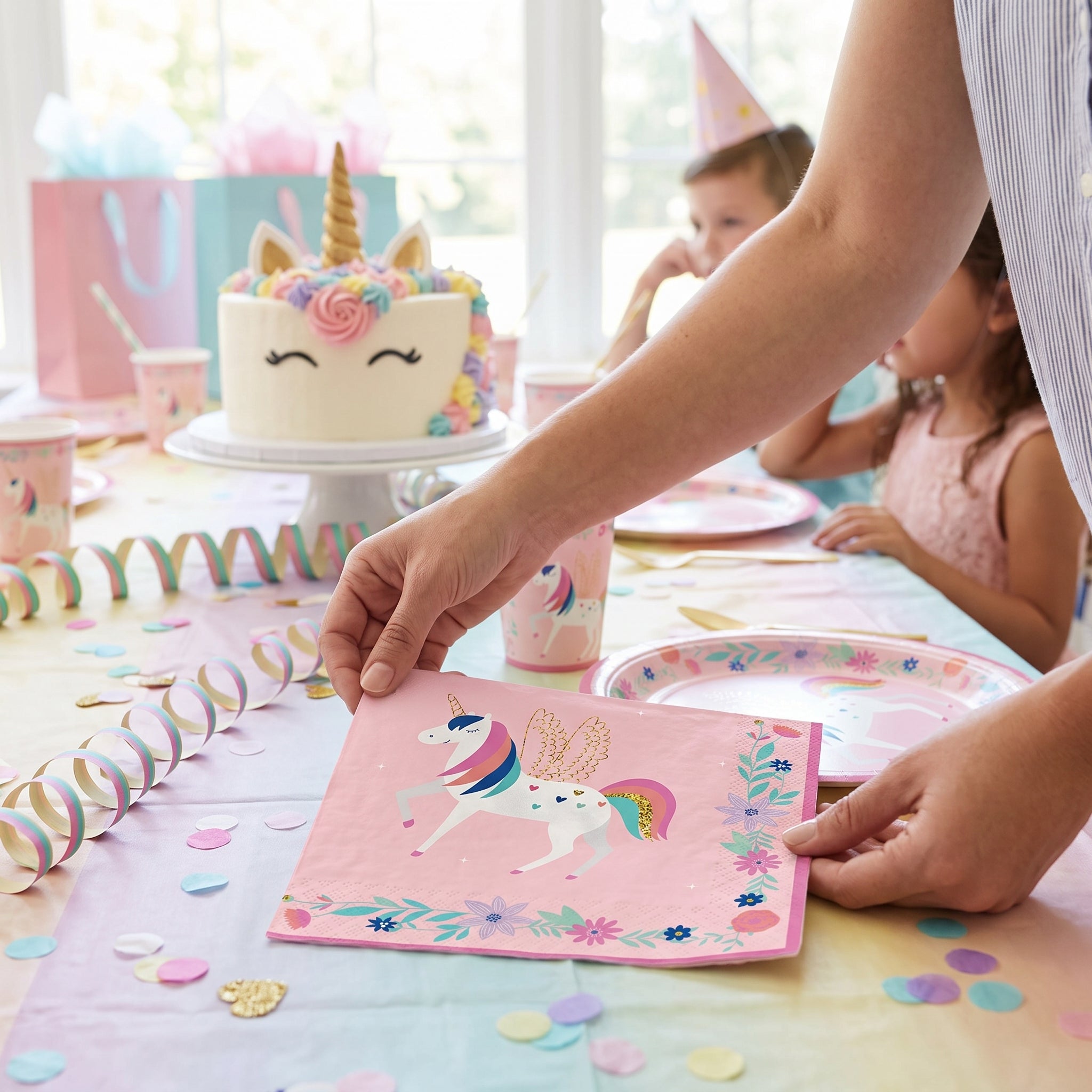 Enchanted Unicorn Birthday Lunch Napkins - 6.5 In. x 6.5 In. - 16 Count