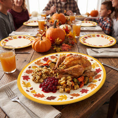 Leafy Autumn Oval Paper Plates - 12" Harvest Collection