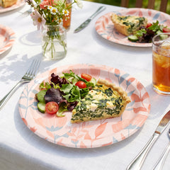 Rose Gold Floral Round Paper Plates - 6.75"