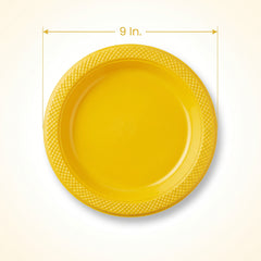 Get Air 9" Yellow Plastic Plates - 36 packs of 8 - 288 units