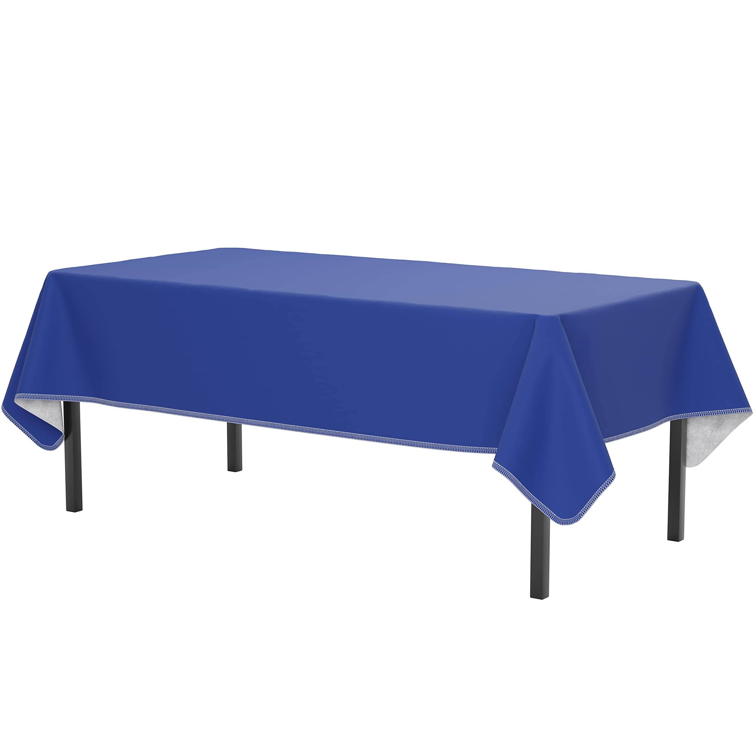 Dark Blue Flannel Backed Plastic Table Cover 54 In. x 70 In. | Case of 36