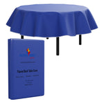Dark Blue Flannel Backed Plastic Table Cover 70 In. Round