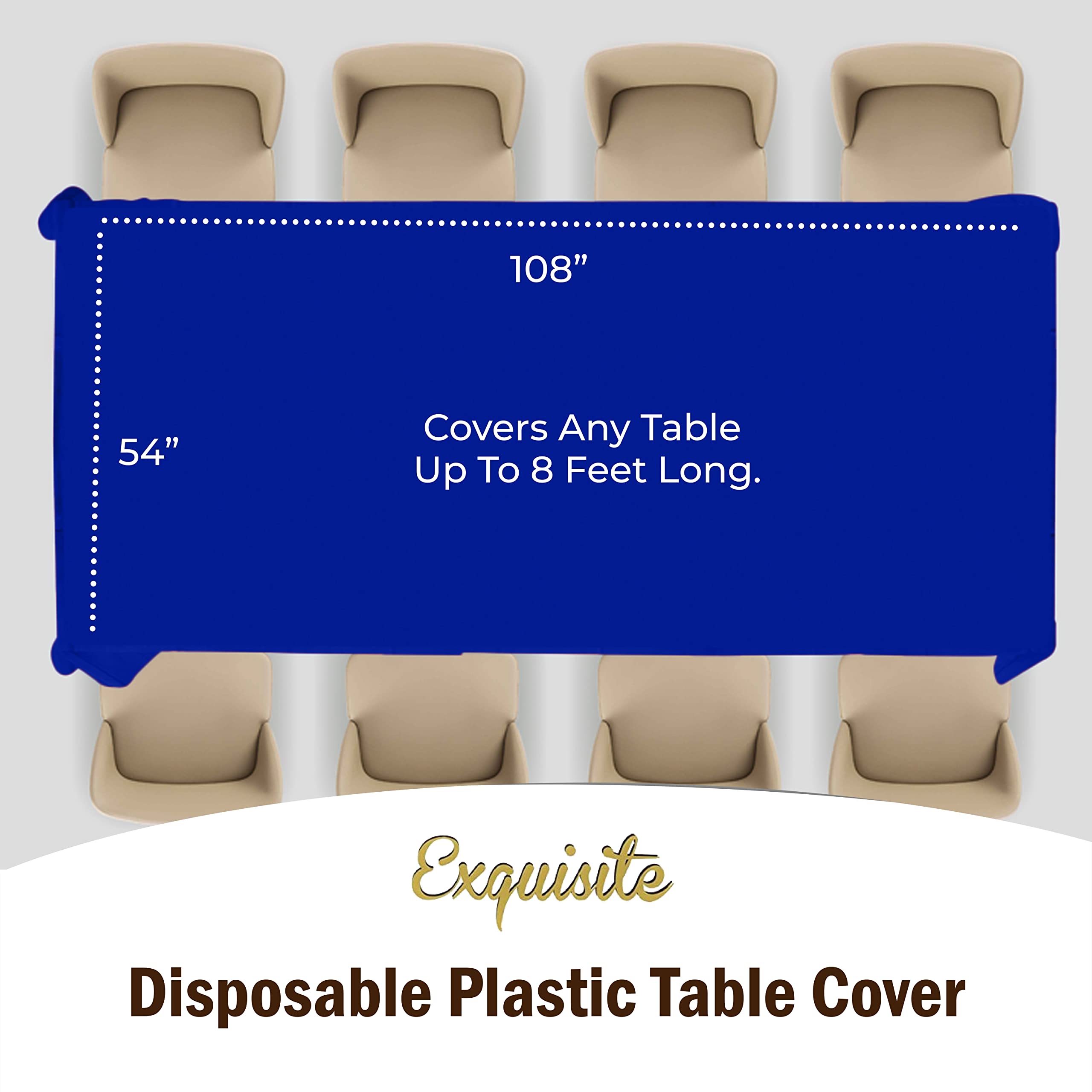 Little Gym - Dark Blue Plastic Table Cover | Case of 48