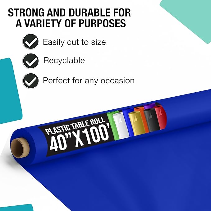 Unleashed - 40 In. x 100 Ft. Dark Blue Table Roll