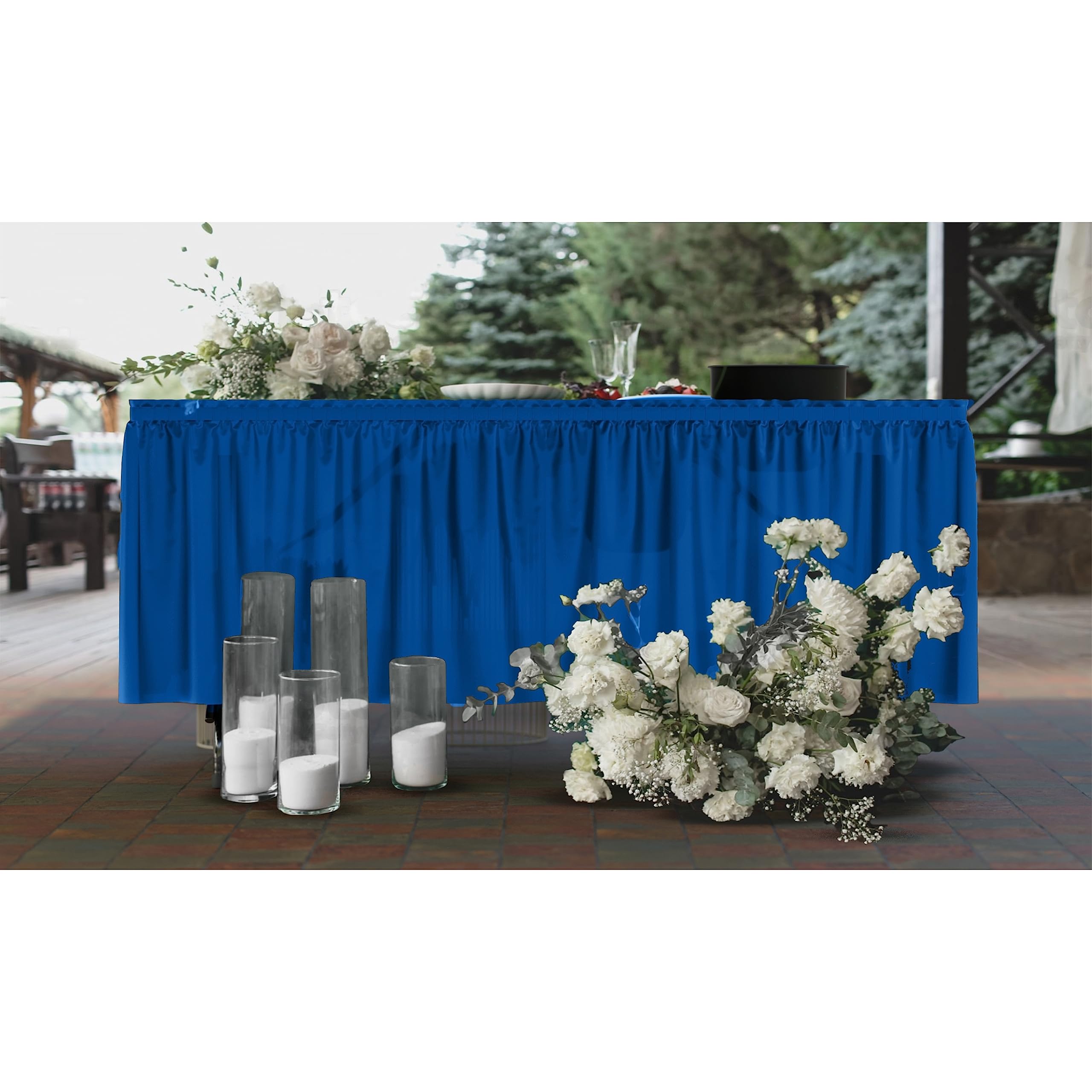 Dark Blue Plastic Table Skirt | 6 Pack