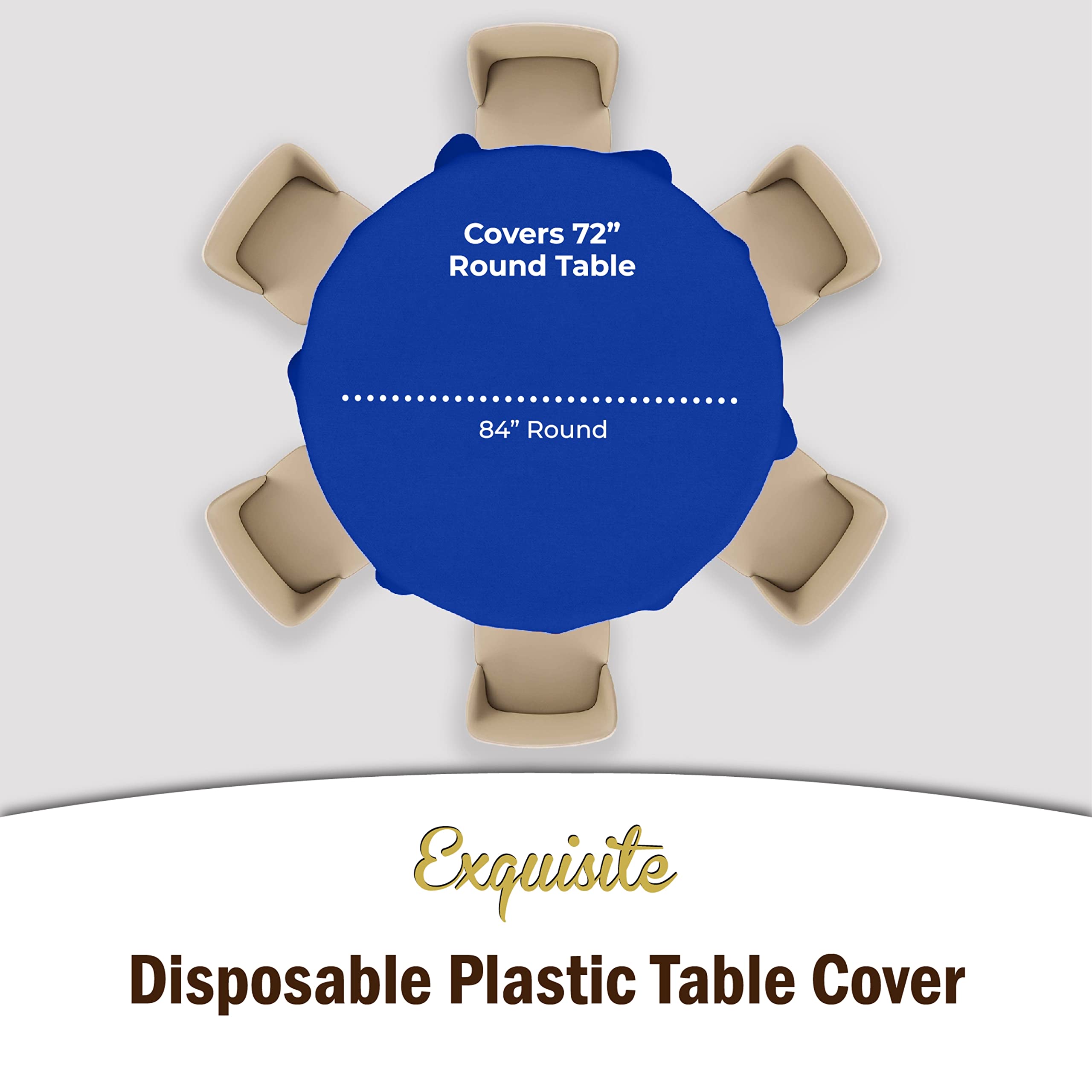 Dark Blue Round Plastic Table Cover | Case of 48