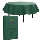 Dark Green Flannel Backed Plastic Table Cover 70 In. Round