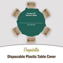 Round Dark Green Table Covers | 6 Pack