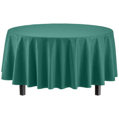 Round Dark Green Table Covers | 6 Pack