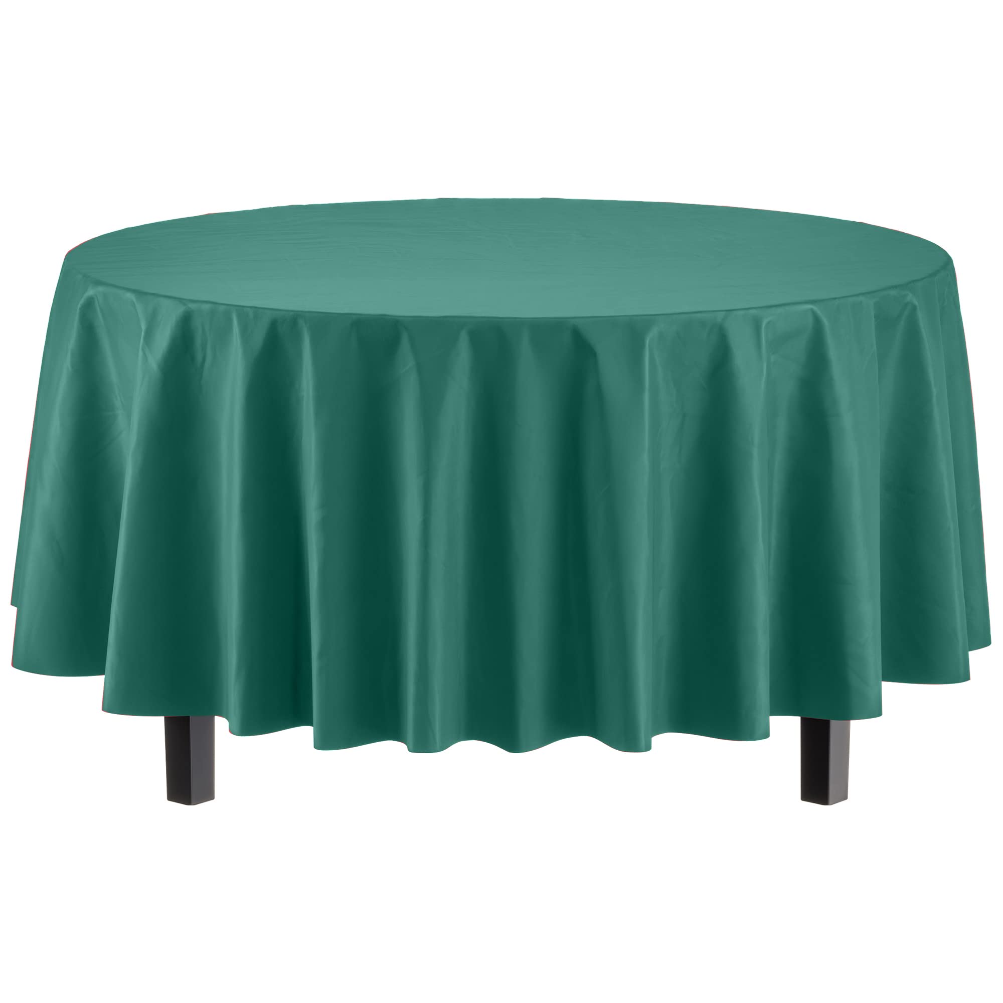 Round Dark Green Table Covers | 12 Pack