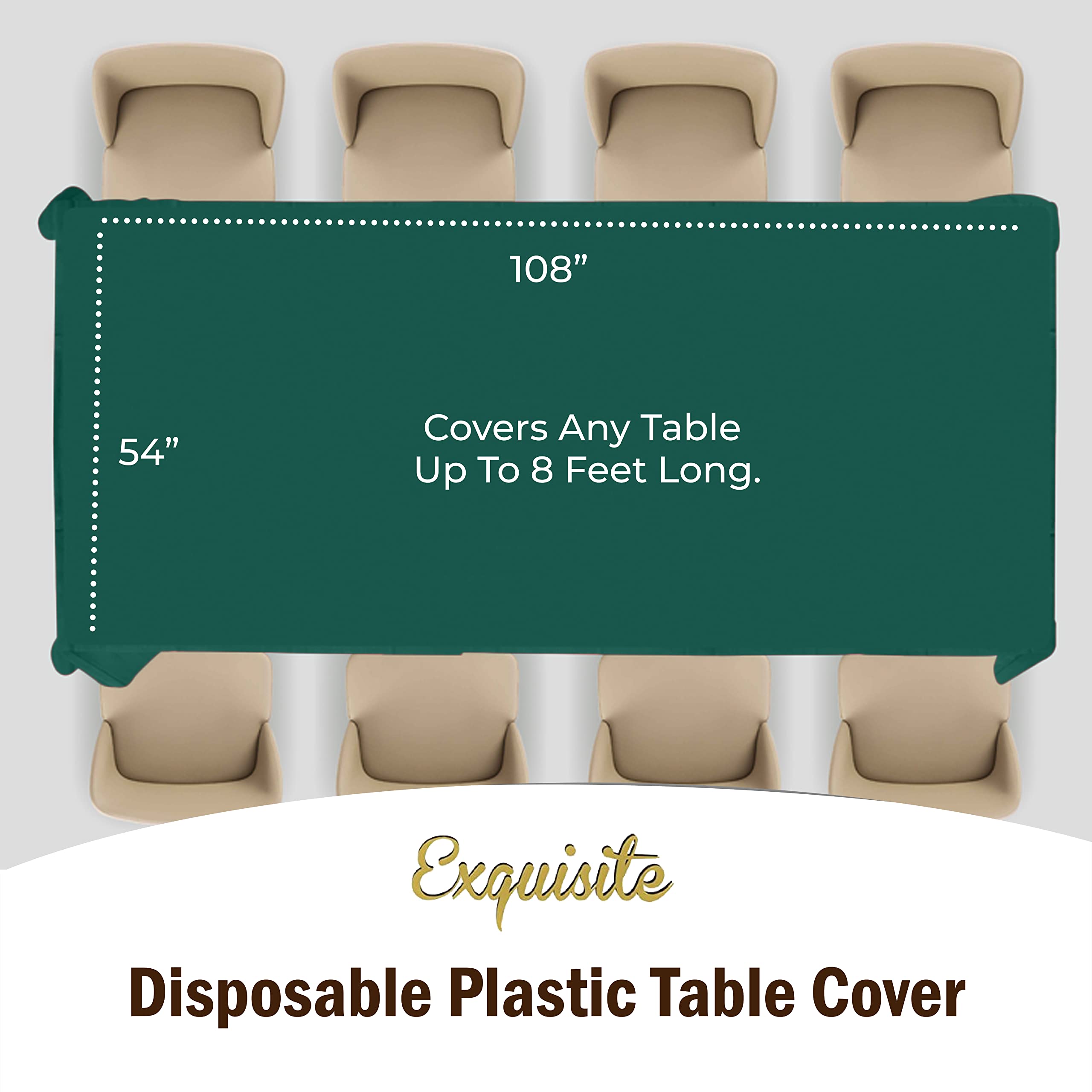 Dark Green Table Covers | 12 Pack