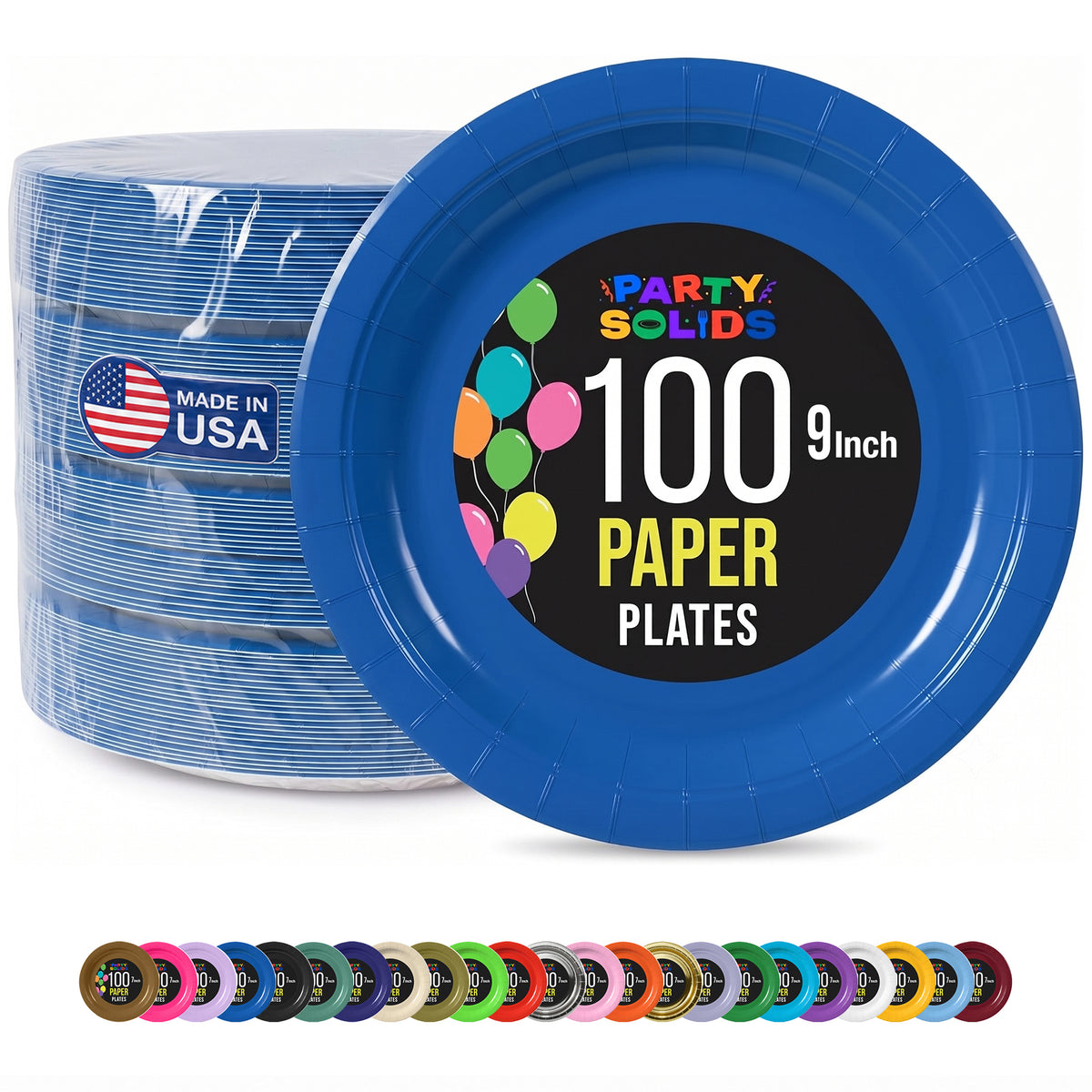 9 in. Dark Blue Paper Plates | 100 Count