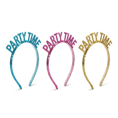 "Party Time" Glitter Headbands - Set of 3