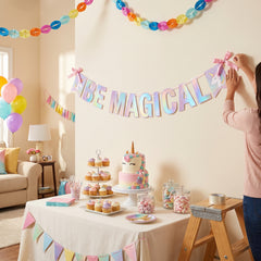 Enchanted Unicorn "Be Magical" Cardstock Banner - 12 ft