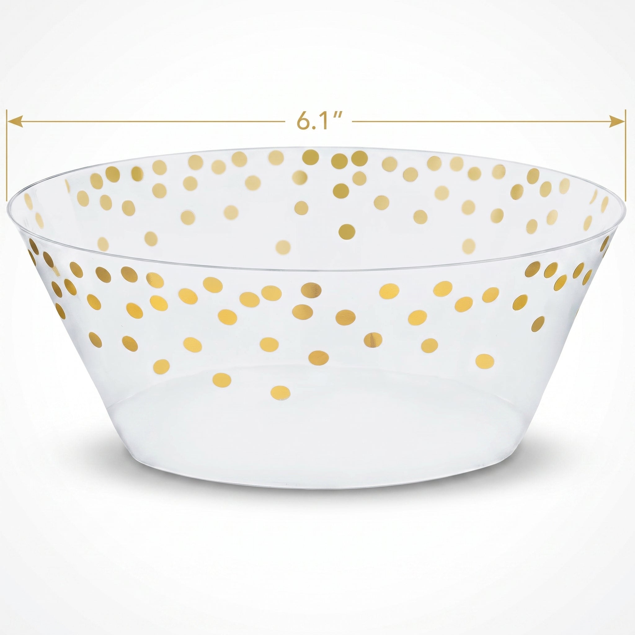 Elegant Gold Polka Dot Plastic Serving Bowl - 6.1 In.