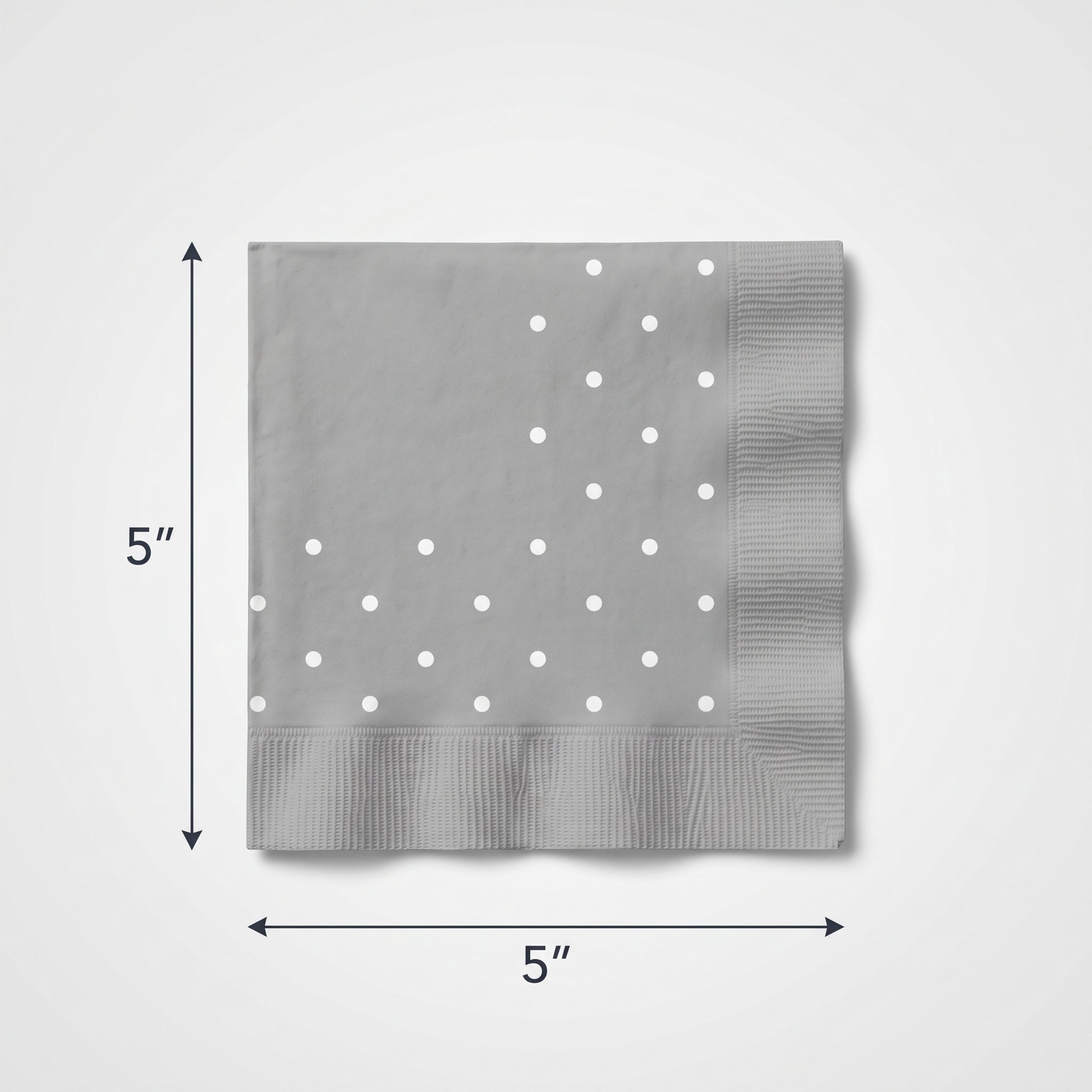 Silver Dot Border Beverage Napkins - 5 In. X 5 In. | 16 Count