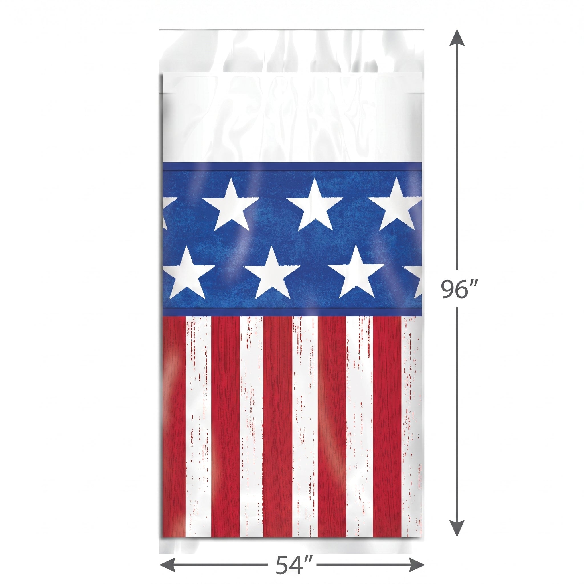 Patriotic Scalloped Plastic Table Cover - 54" x 96"