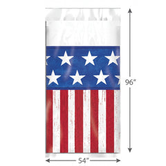 Patriotic Scalloped Plastic Table Cover - 54" x 96"
