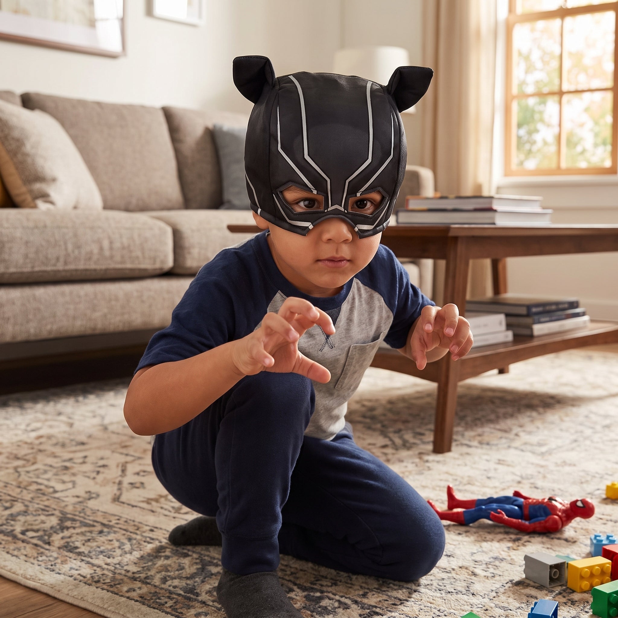 Black Panther Deluxe Wearable Mask Hat for Kids