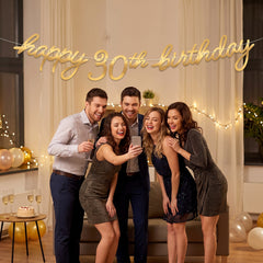 Golden Age 30th Birthday Letter Banner - Elegant Gold Decoration