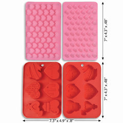 Valentine's Day Silicone Heart-Shaped Mold Set - 2-Pack