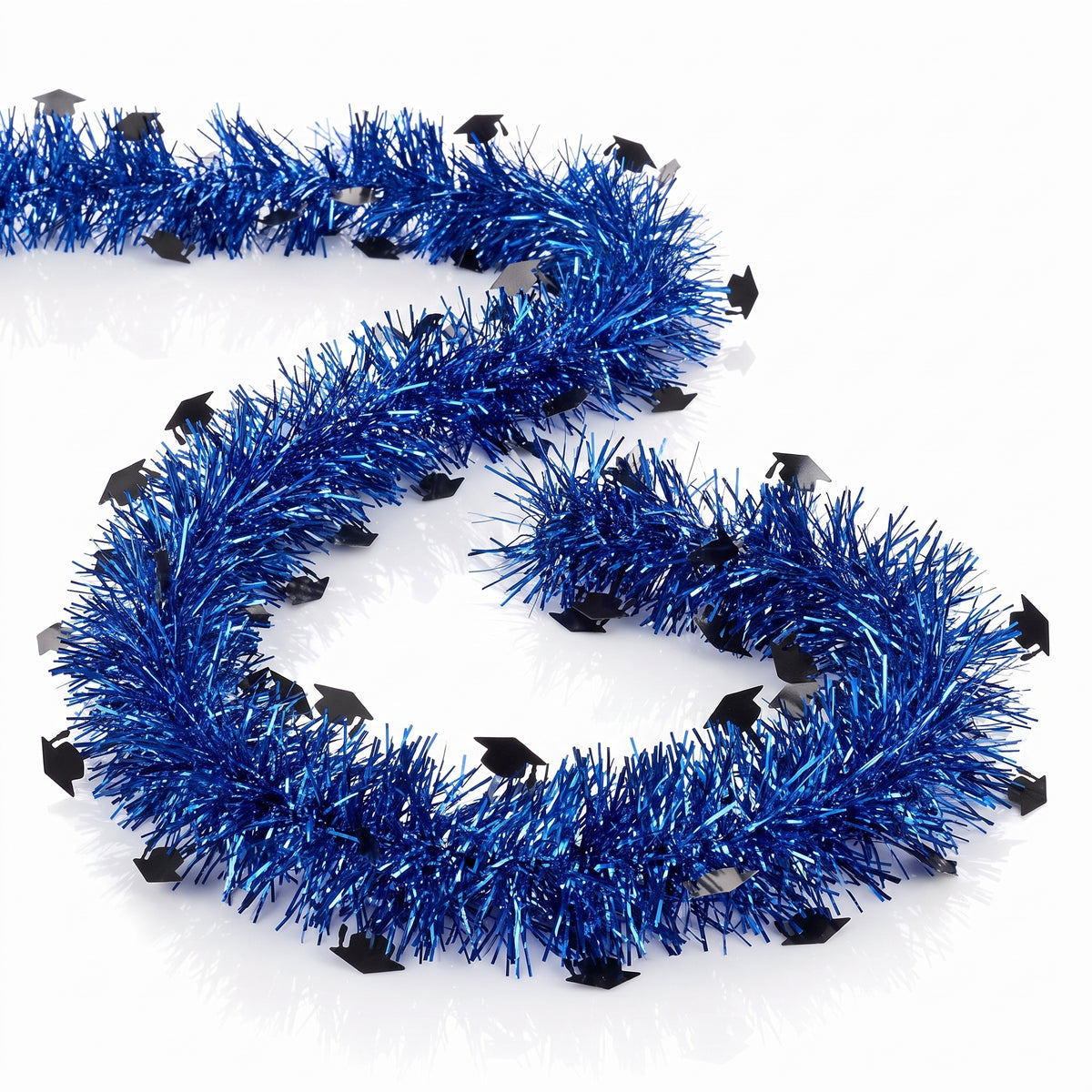 Royal Blue Graduation Tinsel Garland Boa - 9 ft