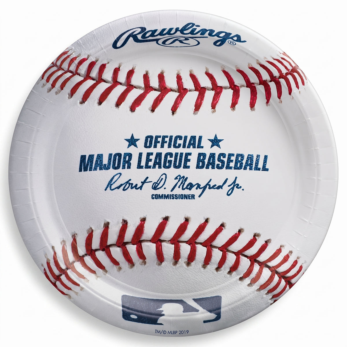MLB Rawlings Baseball Round Paper Dessert Plates, 7-Inch, 8-Pack
