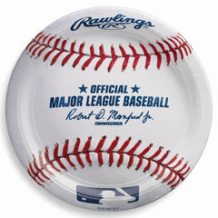 MLB Rawlings Baseball Round Paper Dessert Plates, 7-Inch, 8-Pack