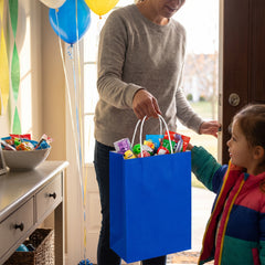 Royal Blue Kraft Paper Gift Bags - 10 Count