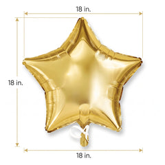 Gold Star Foil Balloon - 18-inch