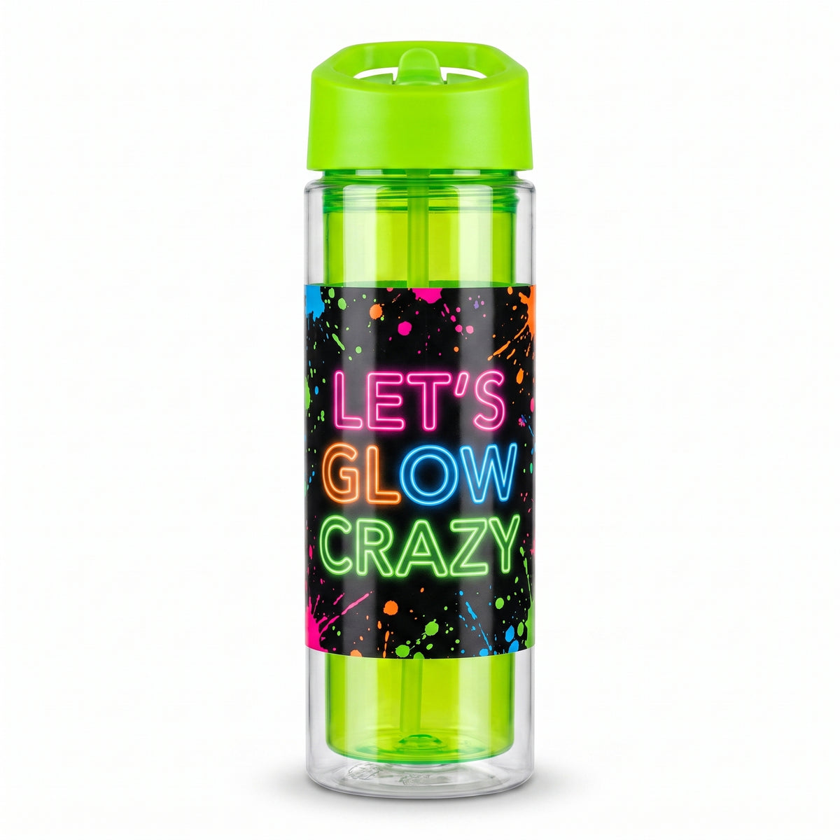 Let's Glow Crazy Plastic Water Bottle